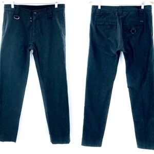 Diesel Mens D78 Pants Black Pinstriped Cotton Trouser D Ring Trousers Sz 33 x 34